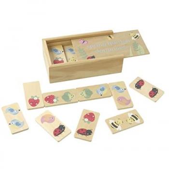 Spring Garden Eco-Friendly Wooden Domino Game