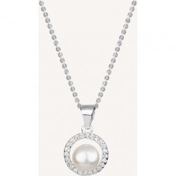 Collar Elegante de Plata con Perla y Circonitas