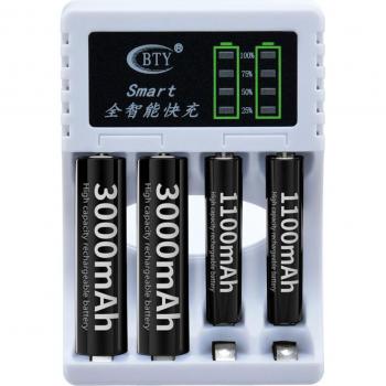 Pro Chargeur LED 4 fentes – Rapid Recharge AA/AAA Ni‑MH/Ni‑Cd