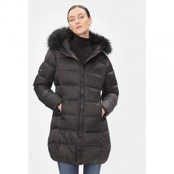 BomBoogie Black Down Jacket for Women, Size 3XL, Fur Hood