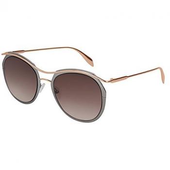 Alexander McQueen AM0116S 004 54 Gafas de Sol Gris (Ruthenium/Brown) para Mujer