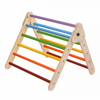Triangle d'escalade en bois KateHaa, Marron Multicolore 71x62x72cm