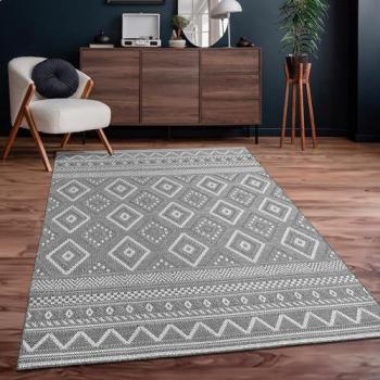 Couronne de Tapis 200 cm – Gris & Motif Boho