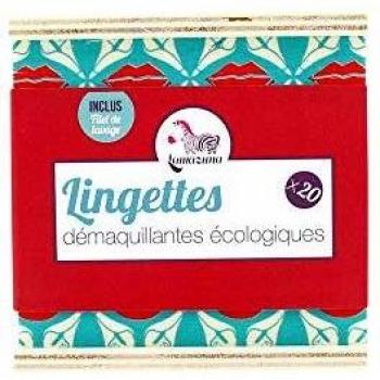 Lingettes démaquillantes en coton biologique réutilisables 20 unités
