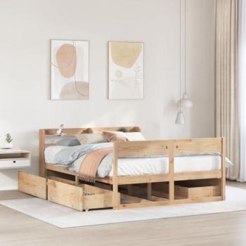 Estructura de cama King Size 150x200 cm pino macizo