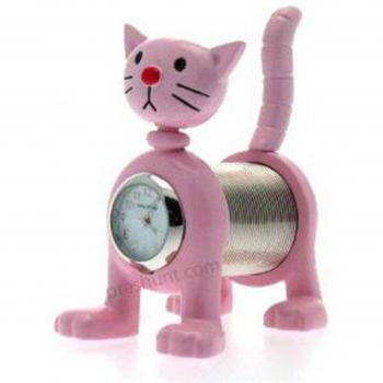 Gatito Rosado Reloj Mini con Correa Elástica