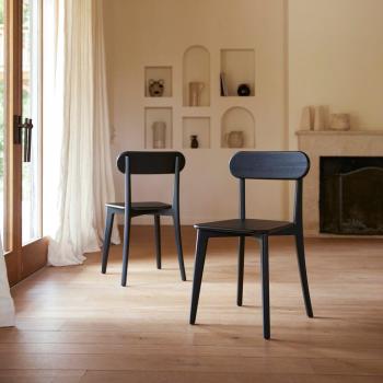Esszimmerstuhl Abel 2er Set aus Teak Schwarz von Tikamoon