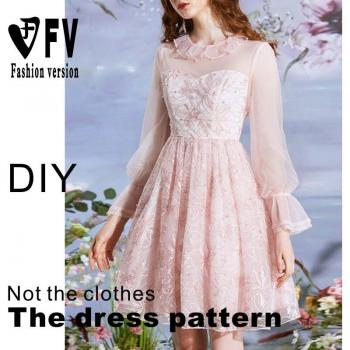Vestido Malla Encajada BLQ-492 – Bordado Floral