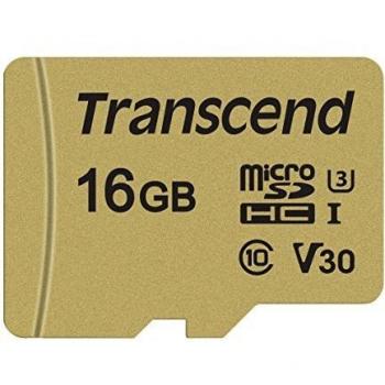 Transcend Carte mémoire microSDHC 16GB 500S
