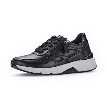 Gabor Comfort Sneaker 6 Damen 39 Schwarz lackiertes Leder