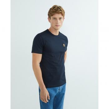 Belstaff Men's Dark Ink Embroidered Logo T-Shirt, Size Small