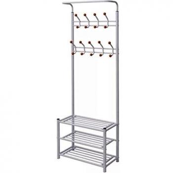 VidaXL Shoe Shelf with Clothing Rack 68x32x182.5 cm White