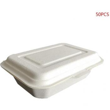 Compostable Disposable Lunch Boxes 50 Pcs 450ML
