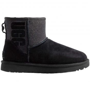UGG Damen Classic Mini Sparkle Boots – Rosa Muschel & Schwarz, EU 39