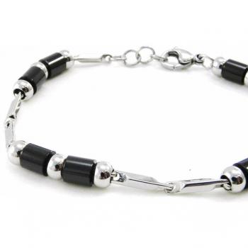 Les Trésors De Lily Bracciale Acciaio Nero Argenteo I9097