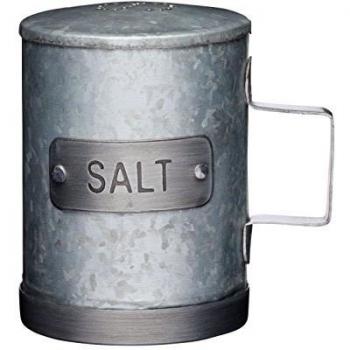 Vintage-Style Salt Shaker (KitchenCraft Industrial Grade Galvanized Steel), 10 cm