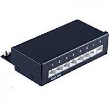 SHIVERPEAKS 8-Port 500 MHz Cat 6A Patch Panel Black