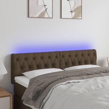 VIDAXL Testiera a led Marrone Scuro 160x7x78/88 cm in Tessuto 46414