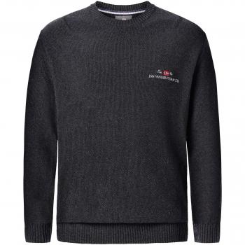 Jan Vanderstorm Herren Feinstrickpullover Albrekt dunkelgrau 4XL