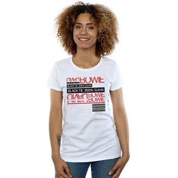 David Bowie Black Tie White Noise T-Shirt for Women – Size XL, White