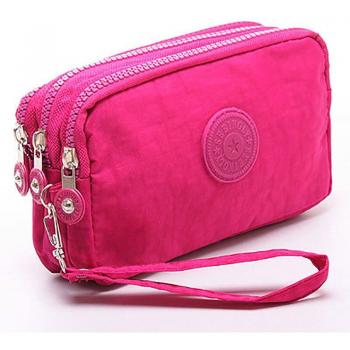 Three-Zipper Coin Purse and Mobile Phone Holder for Women