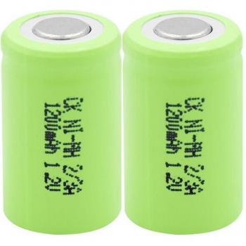 Wiederaufladbare Ni-MH 2/3A Batterie 1200mAh 1,2V für LED Taschenlampen und RC Modelle