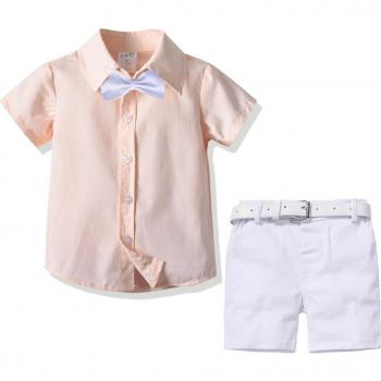 Conjunto de Ropa para Niños de 1 a 6 Años: Camiseta Rosa + Shorts Blancos