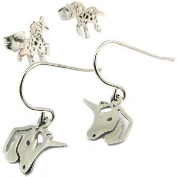 Elegante Silberschmuckstücke – 2 Paar „Lily‑Unicorn“ Ohrringe