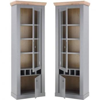 Rideau Wohnwand aus Grau & Artisan Eiche – 4‑teilige Landhaus‑Modell