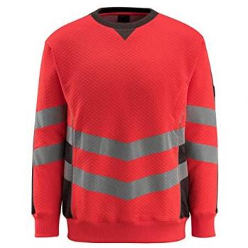 MASCOT® Arbeitshemd mit Reflexstreifen Wigton, 4XL, rot/dunkelgrau