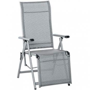 Chaise longue en métal époxy avec dossier ajustable gris