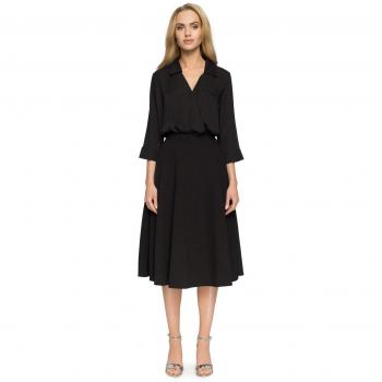 Hemdbluse Clea Wickelstil Schwarz, Größe 36