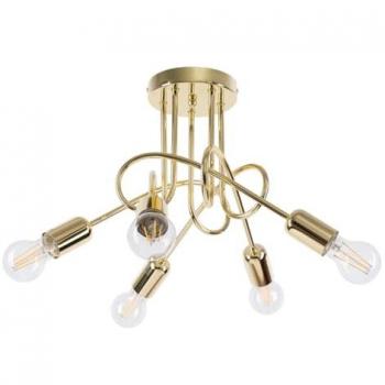 Gold Finish Loop 5 Ceiling Light