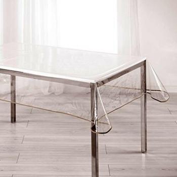 Nappe cristal rectangle en PVC Taupe 140 x 240 cm