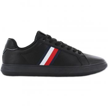 Scarpe Eleganti Tommy Hilfiger Corporate Leather Cup Stripes Nere