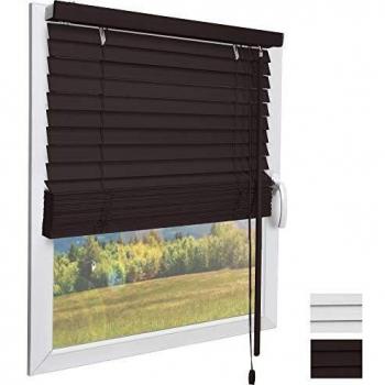 Dunkelbraune Holzjalousie SolDecor JH3 – 50 × 130 cm Fenster‑/Türrollo