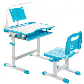 Set de Estudio para Niños con Mesa Inclinada y Silla Ajustable (Azul)