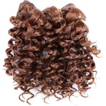 Postiches Afro Bouclés 8” Chorliss – Crochet, Trame Blonde Foncé, Lot de 3 (105 g)