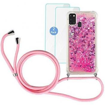 Coque Collier Yutwo pour Samsung Galaxy A21S Liquide Paillette