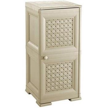 Colonne Tontarelli 8085565210 – meuble à 2 compartiments, porte‑aujouré, couleur crème