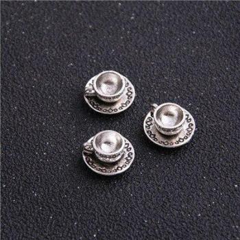 8pcs 14mm Tibetan Bronze Coffee Cup Charms for Crafting