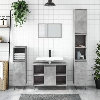 Móvel para Lavabo 80x33x60 cm Madeira Cinza