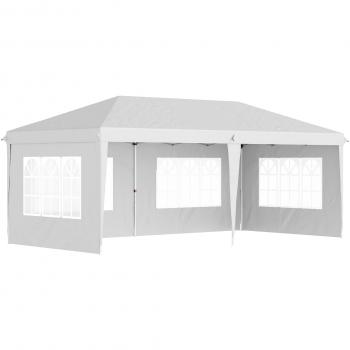 Cenador Plegable 6x3 m con 4 Laterales y Ventanas Visibles