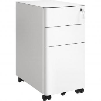 Cabinet d’ordinateur mobile à trois tiroirs blanc