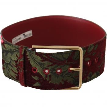 Dolce & Gabbana Red Gold Logo Buckle Leather Belt