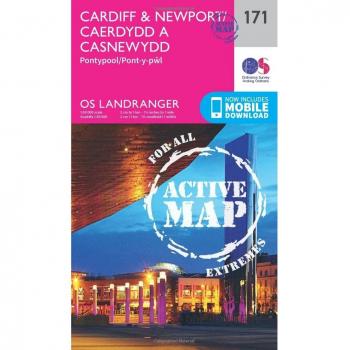 Ordnance Survey Landranger Active Map 171 Cardiff & Newport (Waterproof)