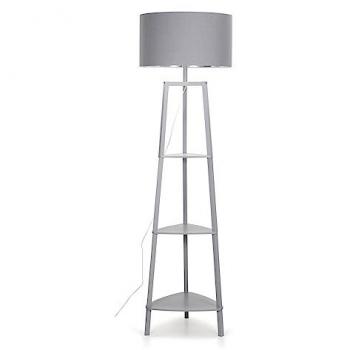 GreyChrome Hiru 3‑Tier Shelved Floor Lamp with Integrated Light Source
