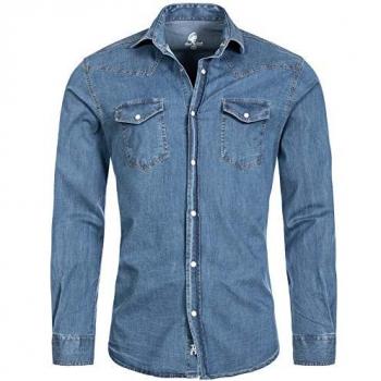 Rock Creek Langarm Jeanshemd Regular Fit