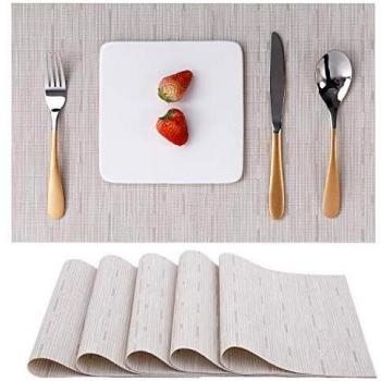 Myir JUN Set de Napperons pour Table à Manger ou Cuisine Résistants aux Taches et à la Chaleur