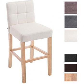Barhocker I (CLP) – Raphael‑Variante, cremefarbener Stoff, Holzgestell Natura